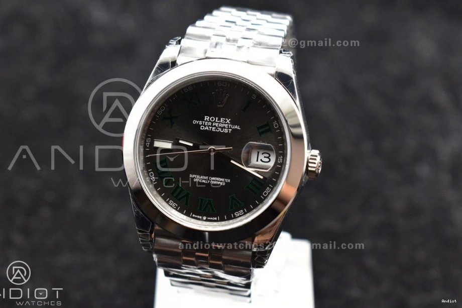 DateJust 904L Bracelet SS 1:1 Green Gray Roman 126334 on Edition Steel Best Dial VSF VS3235 41 Jubilee 0419